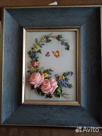 Картина, вышивка шелковыми лентами