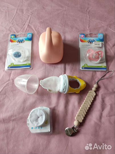 Соски-пустышки силик., контейнер, ниблер,держатель