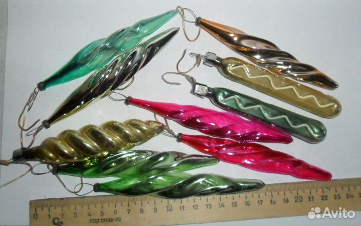 Сосульки стеклянные на елку.ссср