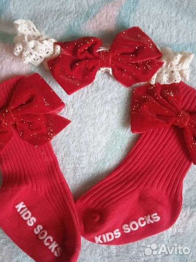 Набор носочки и повязка на голову