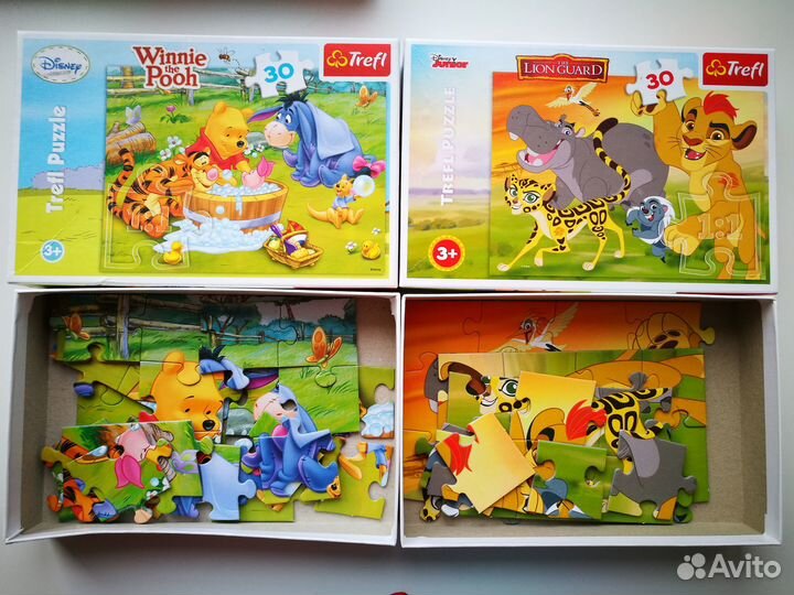 Пазлы напольные и мелкие для детей 2+