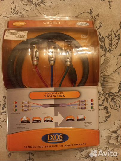 Видео кабель 3 RCA to 3 RCA ixos XHV704 1m