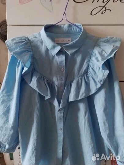 Рубашка zara для девочки 128