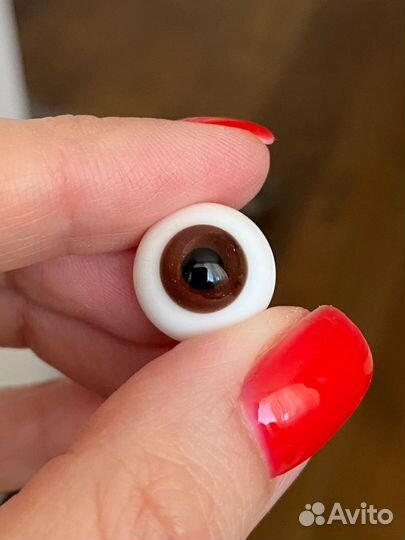 Глаза для кукол бжд, 14 мм, стеклянные, карие