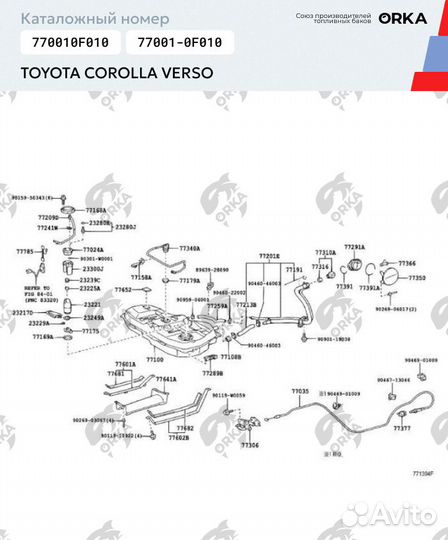 Бак Toyota Corolla Verso