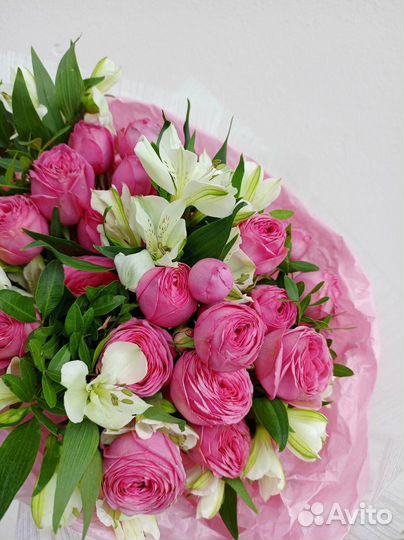 Букет из пионовидных роз/Доставка цветов Химки