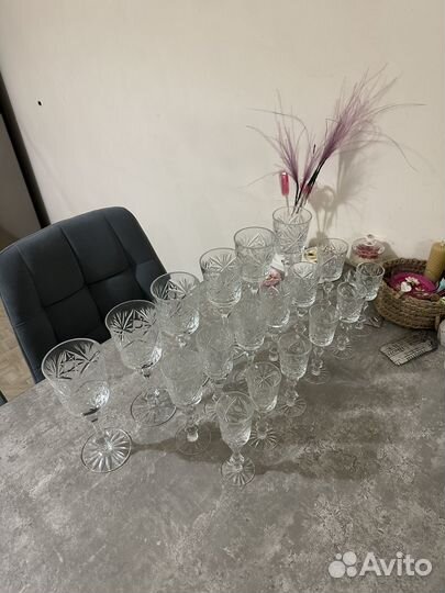 Фужеры стопки бокалы хрусталь винтаж
