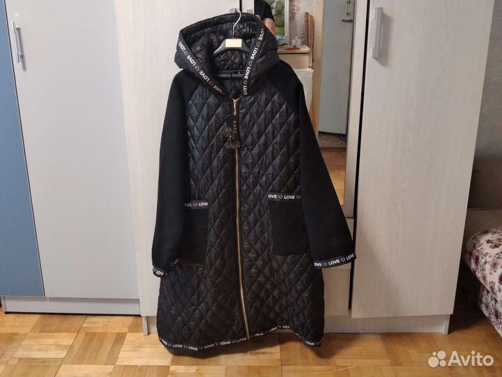 Пальто женское 52 54 с капюшоном