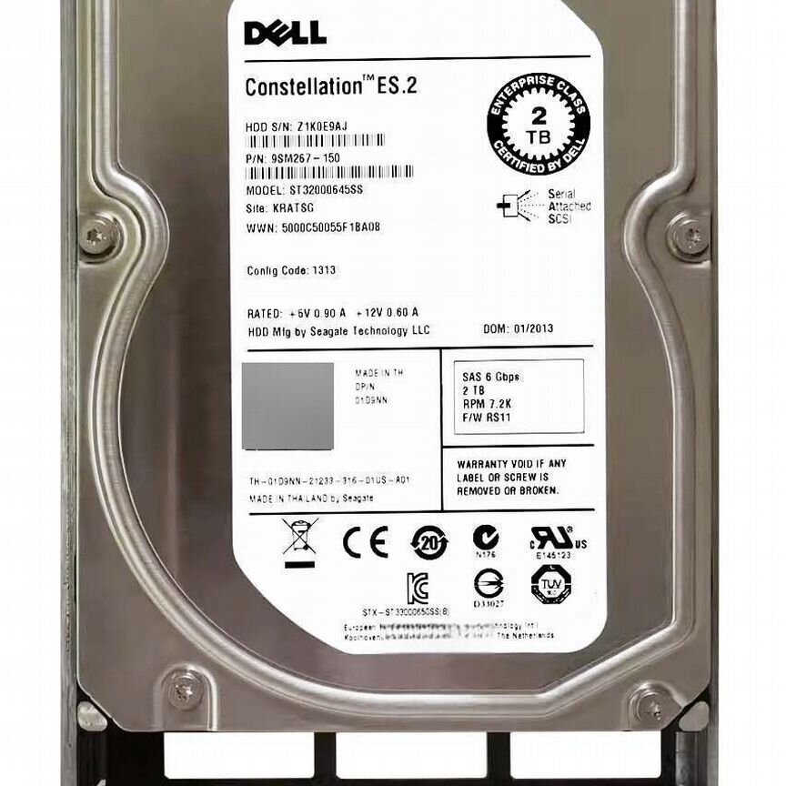 [01D9NN] Жесткий Диск Dell 2tb Sas 7200 3,5" Hdd 01d9nn