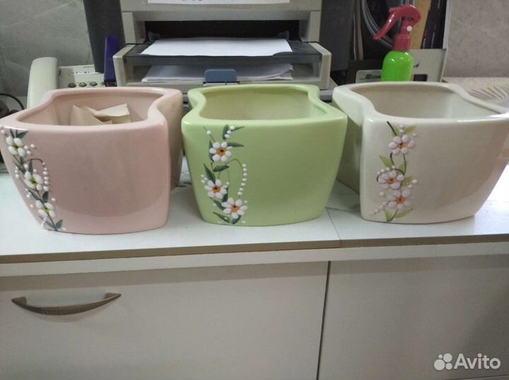 Кашпо новое,горшок под цветы,керамика,не гипс