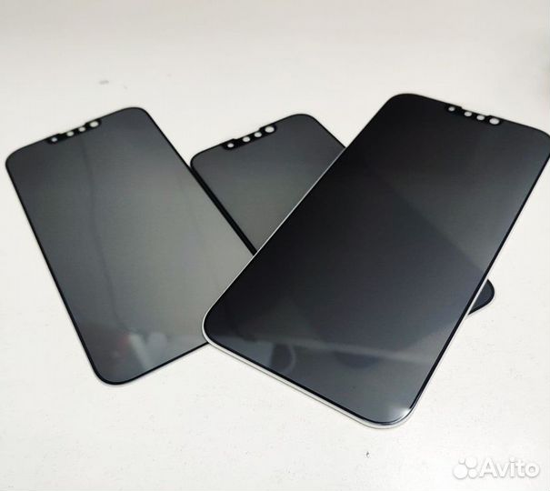Защитное стекло iPhone 13, 13 Pro, 14 антишпион