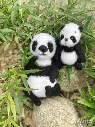 Панда игрушка мягкая,вязаная