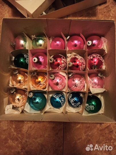 Елочные игрушки СССР стекло