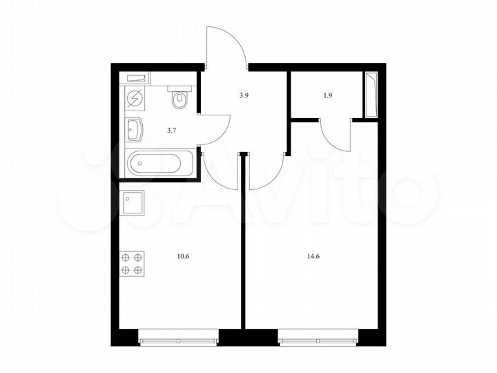 1-к. квартира, 34,7 м², 1/17 эт.