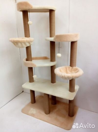 Специально для вашего питомца многоуровневый комплекс лазалка С гамачками для кошек высота 190 см с