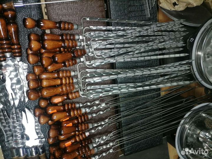 Двойной шампур, шампур-спица, нож-вилка, ложка обу