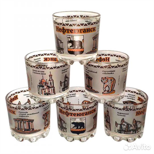 Подарочный набор стопок с видами Нефтеюганска