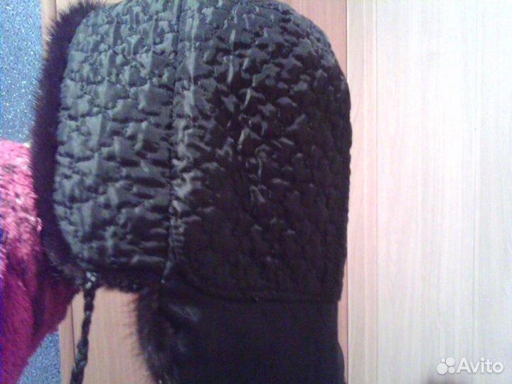 Норковая шапка-косынка