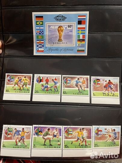 Марки. Либерия. Футбол