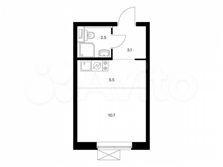 Квартира-студия, 21,8 м², 9/24 эт.