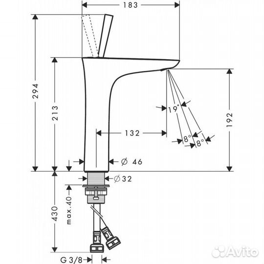 Hansgrohe PuraVida 15081400 ComfortZone 200 мм нов