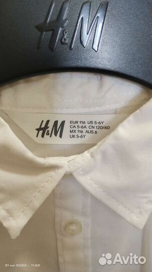 Рубашка H&M р-р 116