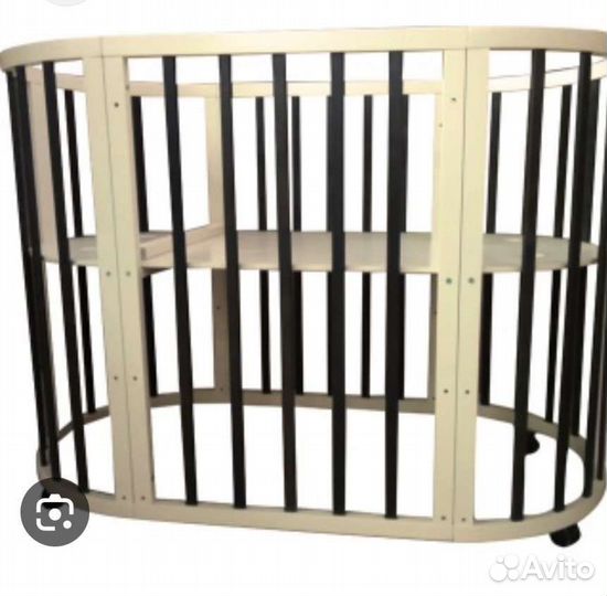 Детская кровать овальная,слоновая кость/шоколад7в1