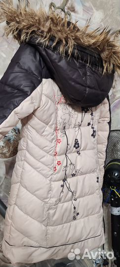 Пуховик зимний для девочки 140