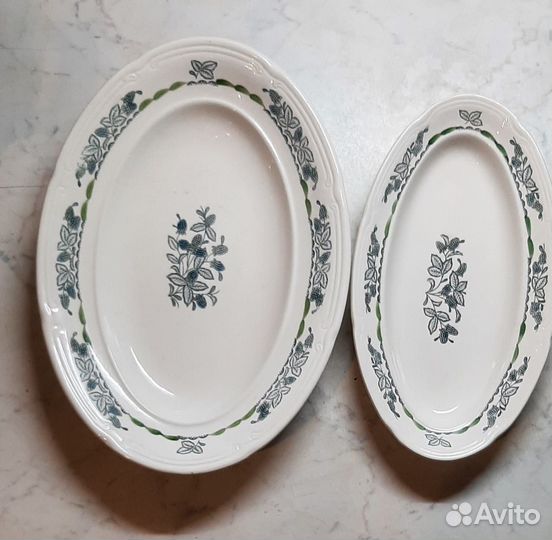Два винтажных овальных блюда зик