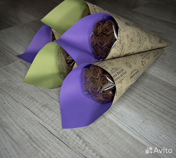 Съедобный букет из шоколадных роз