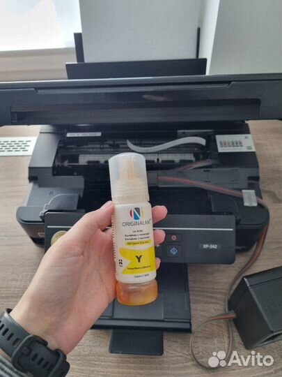 Принтер Epson снпч мфу xp 342 чёрный струйный