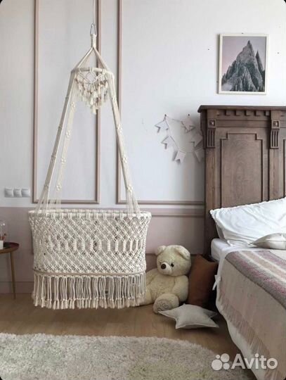 Качели, колыбель в технике макраме