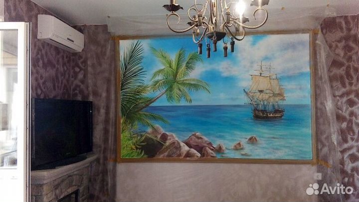 Роспись стен, потолков, полов в интерьере