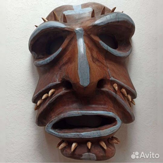 Маска деревянная Интерьерная маска Ручная работа