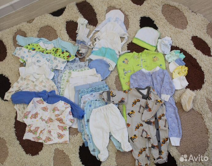 Вещи пакетом для новорожденного мальчика 56-62