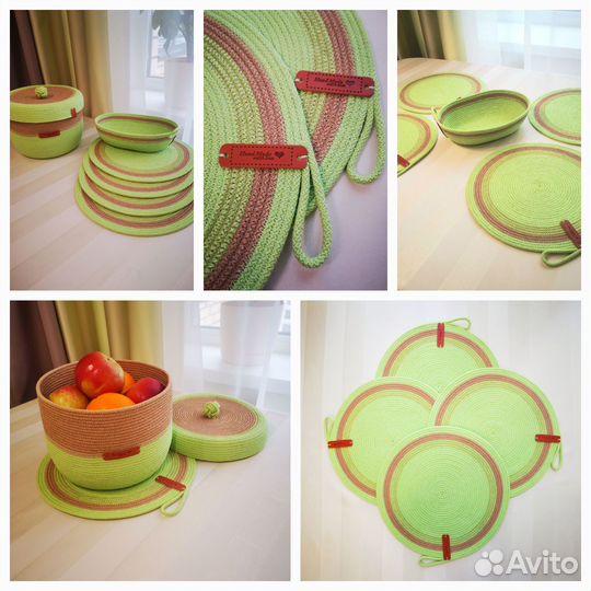 Сервировочный набор: салфетки, хлебница, корзина