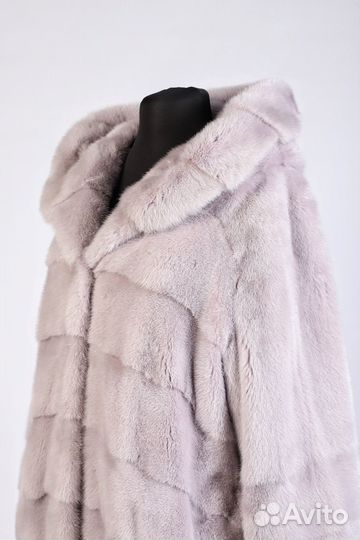 Шуба норковая с капюшоном