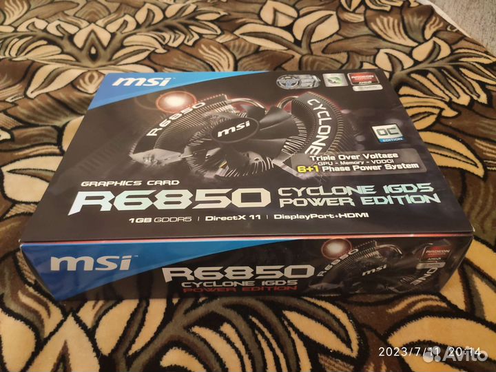 Видеокарта msi R6850 cyclone 1 GD5 power edition