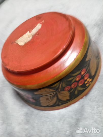 Тарелка деревянная хохлома