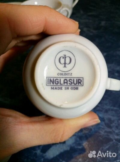 Антикварный кофейный сервиз Colditz Inglasur, ГДР