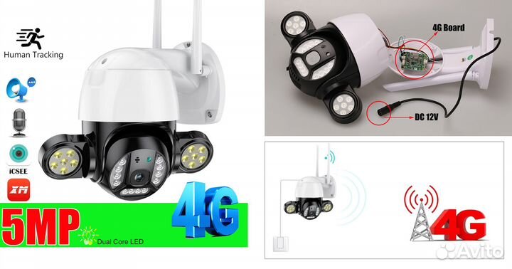 4G PTZ видеокамера 5MP на улицу