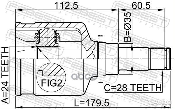 Шрус внутренний левый 24X35X28 0511-M320mtlh Fe