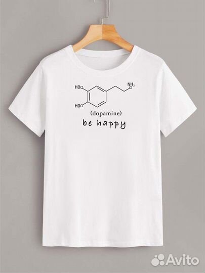 Футболка белая женская с формулой Дофамин
