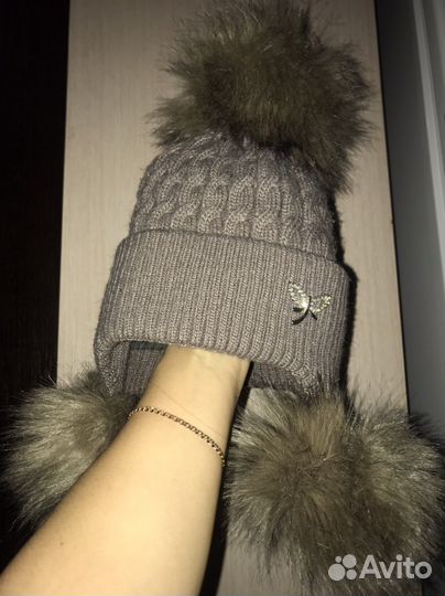 Зимняя, теплая шапка ушанка на девочку