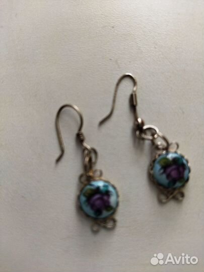 Cерьги финифть