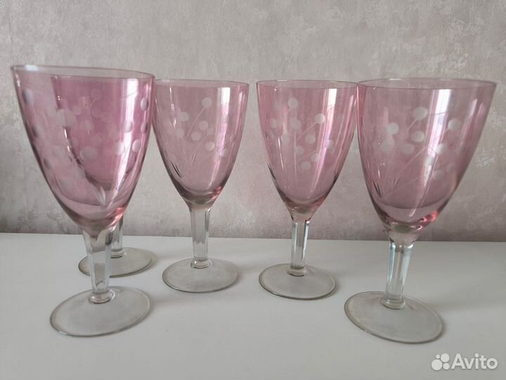 Фужеры марганцевое стекло СССР