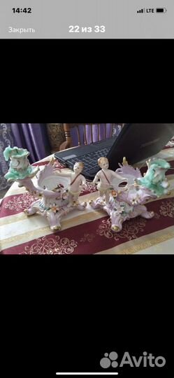 Подсвечники с Ангелом Путти -Мейсен Германия