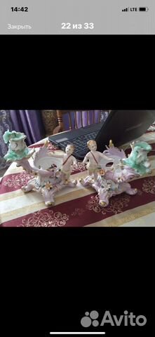 Подсвечники с Ангелом Путти -Мейсен Германия