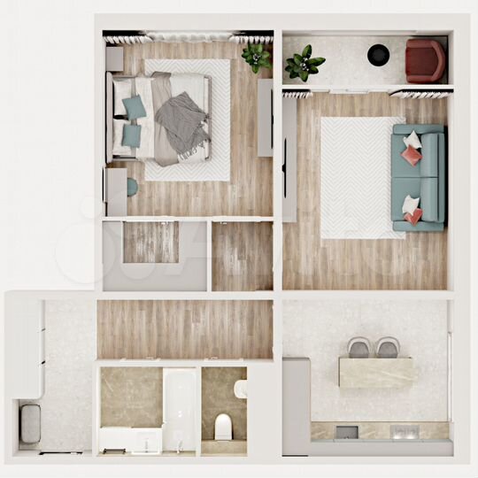 2-к. квартира, 59,3 м², 16/17 эт.