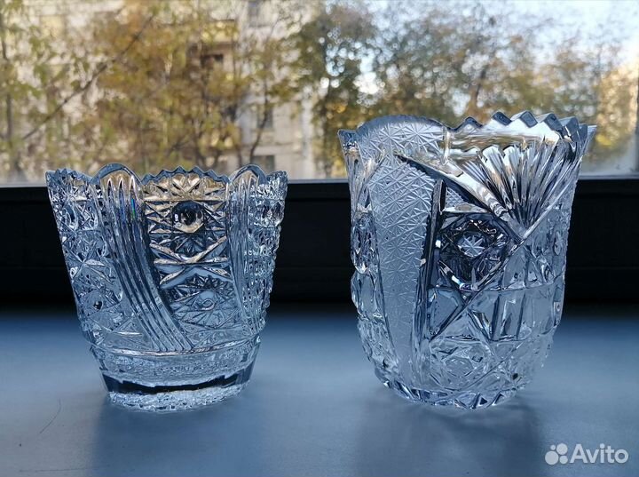 Хрусталь СССР салатник ваза на ножке для фруктов